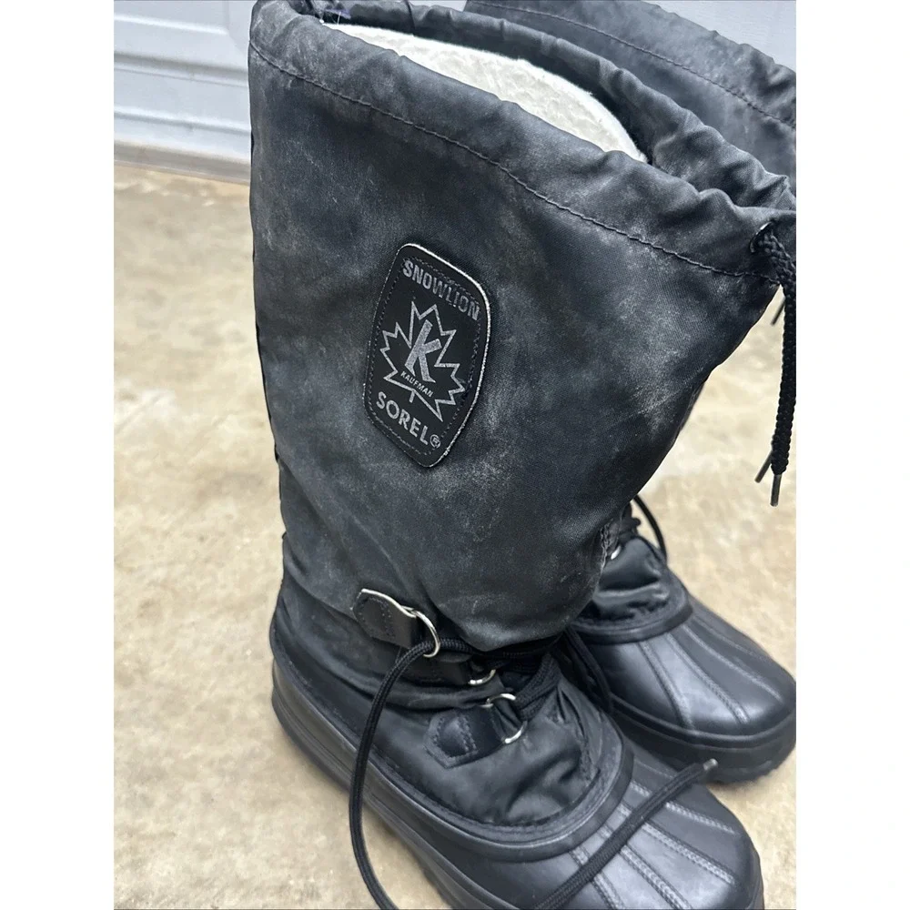 SOREL Snow Lion Kaufman Snow Boots Insulated Black Men's 6